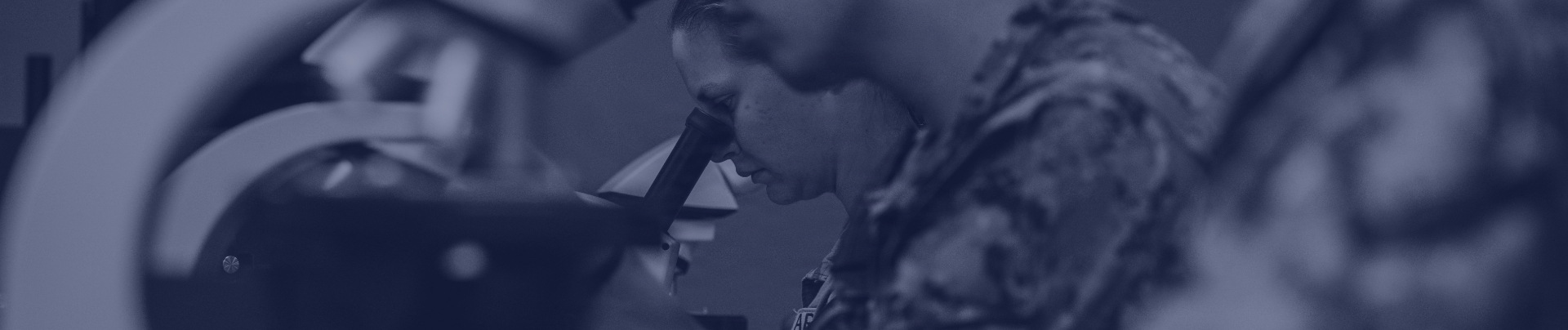 composite of scientists with a blue overlay
