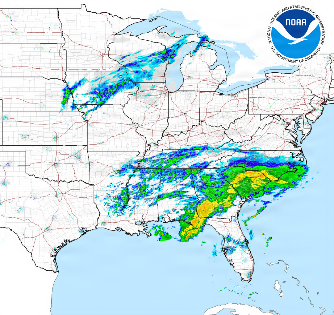Winter storm's projected path