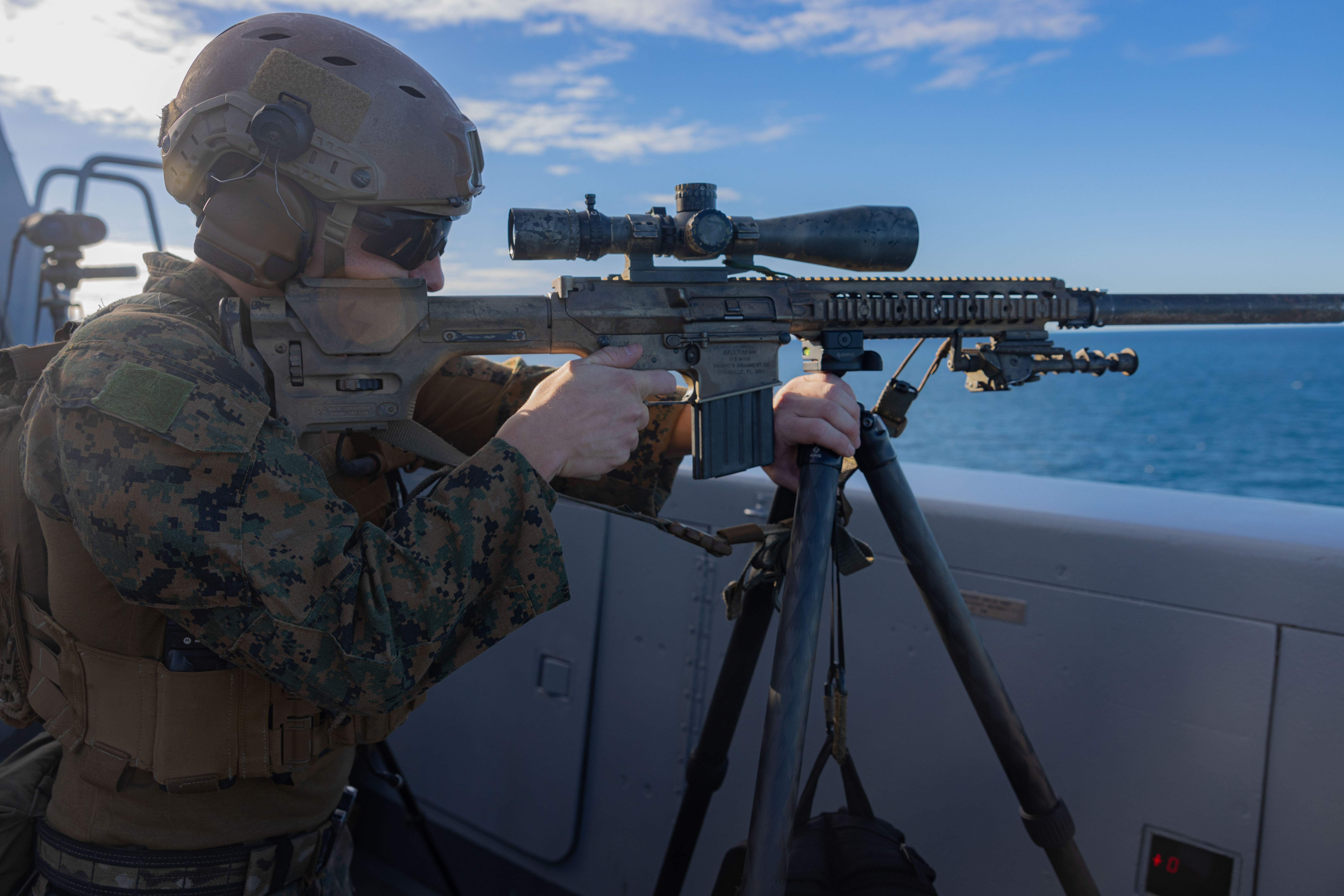 BLT 2/1 Snipers Provide Support During a VBSS